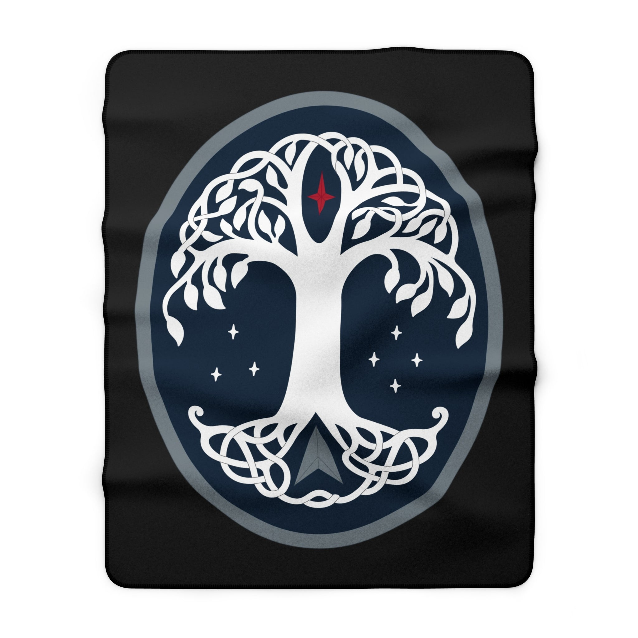Sherpa Fleece Blanket — Celtic Yggdrasil Night Sky Throw