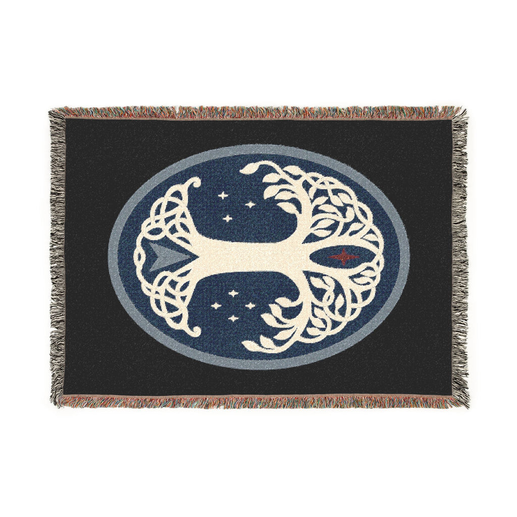 Tree of Life Woven Blanket — Celtic Moon & Star Tapestry Throw