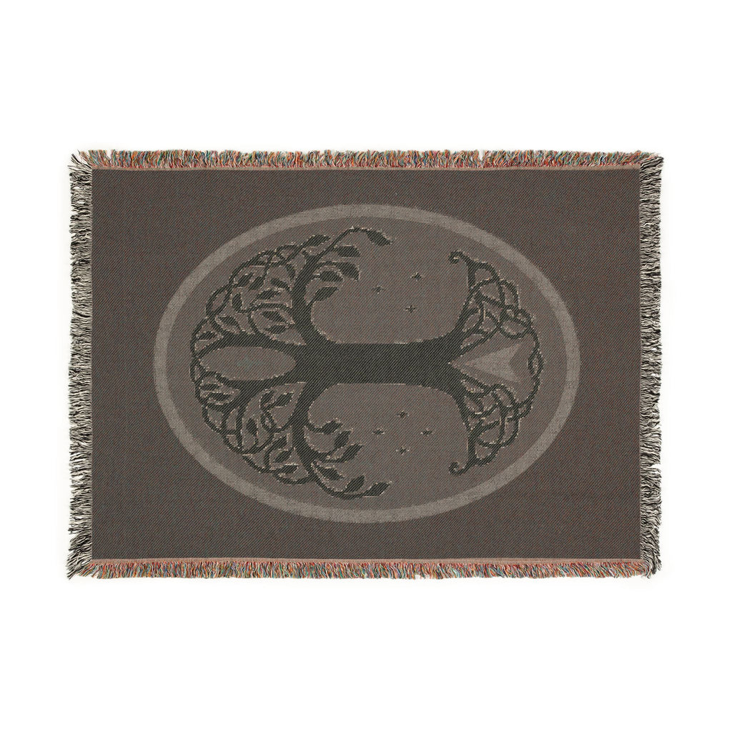 Tree of Life Woven Blanket — Celtic Moon & Star Tapestry Throw