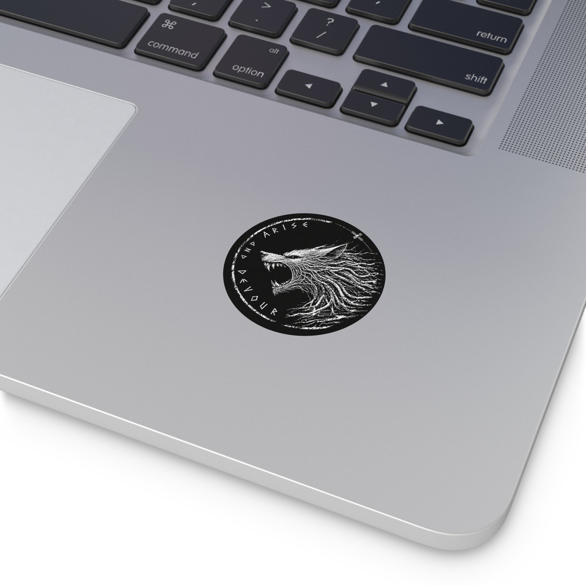 Fenrir, Arise and Devour - Round Vinyl Sticker